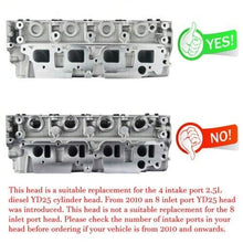 Load image into Gallery viewer, YD25 2.5L Assembled Cylinder Head Suit Nissan Navara Diesel DDTI 8 PORT  908505
